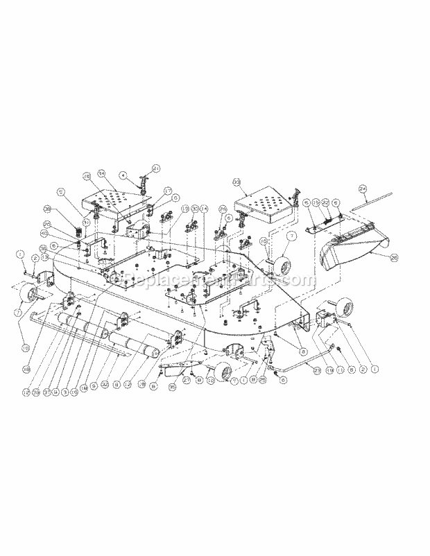 Fabricated Cutter Deck Diagram and Parts List for M72-KW 53AI8CTZ750 Cub Cadet Sprayer